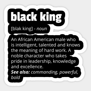 Black King Definition African Pride Black History Month Sticker